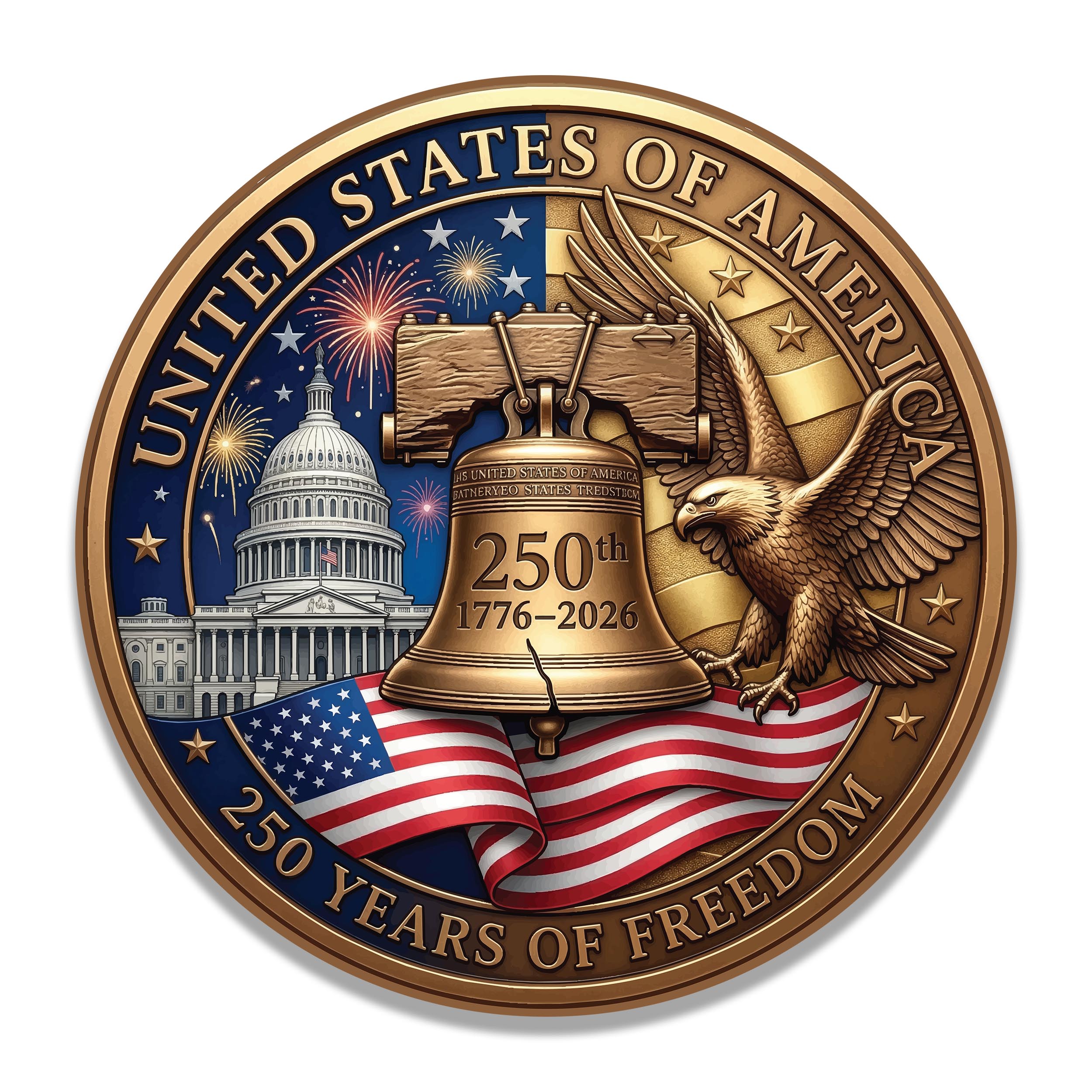 USA 250th Anniversary Commemorative 1776-2026 Vinyl Decal Sticker