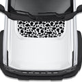 Cow Print blackout hood vinyl decal shown installed on the hood of a 2021+ Ford Bronco SUV