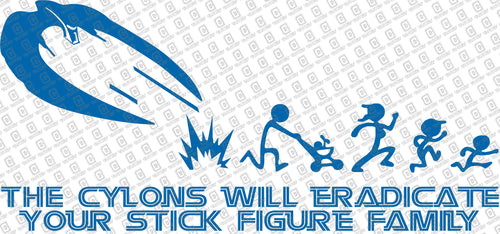 Battlestar Galactica Inspired The Cylons Will Eradicate Your Stick Figure Family Vinyl Decal