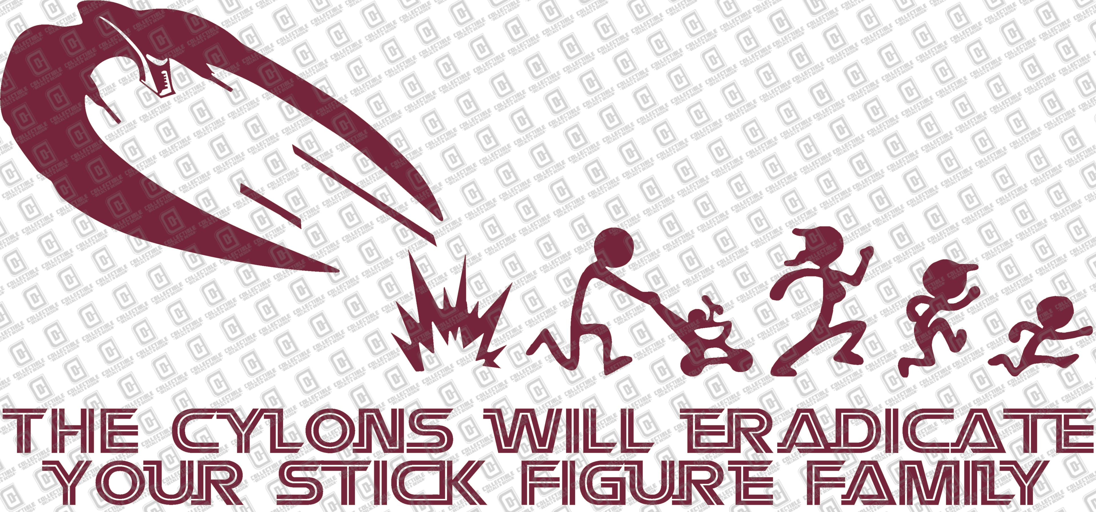 Battlestar Galactica Inspired The Cylons Will Eradicate Your Stick Figure Family Vinyl Decal
