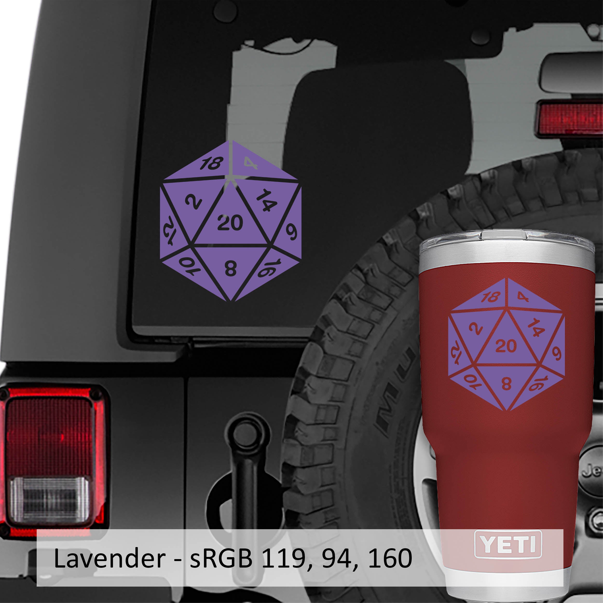  D20 Roll Playing Dice Vinyl Decal Sticker