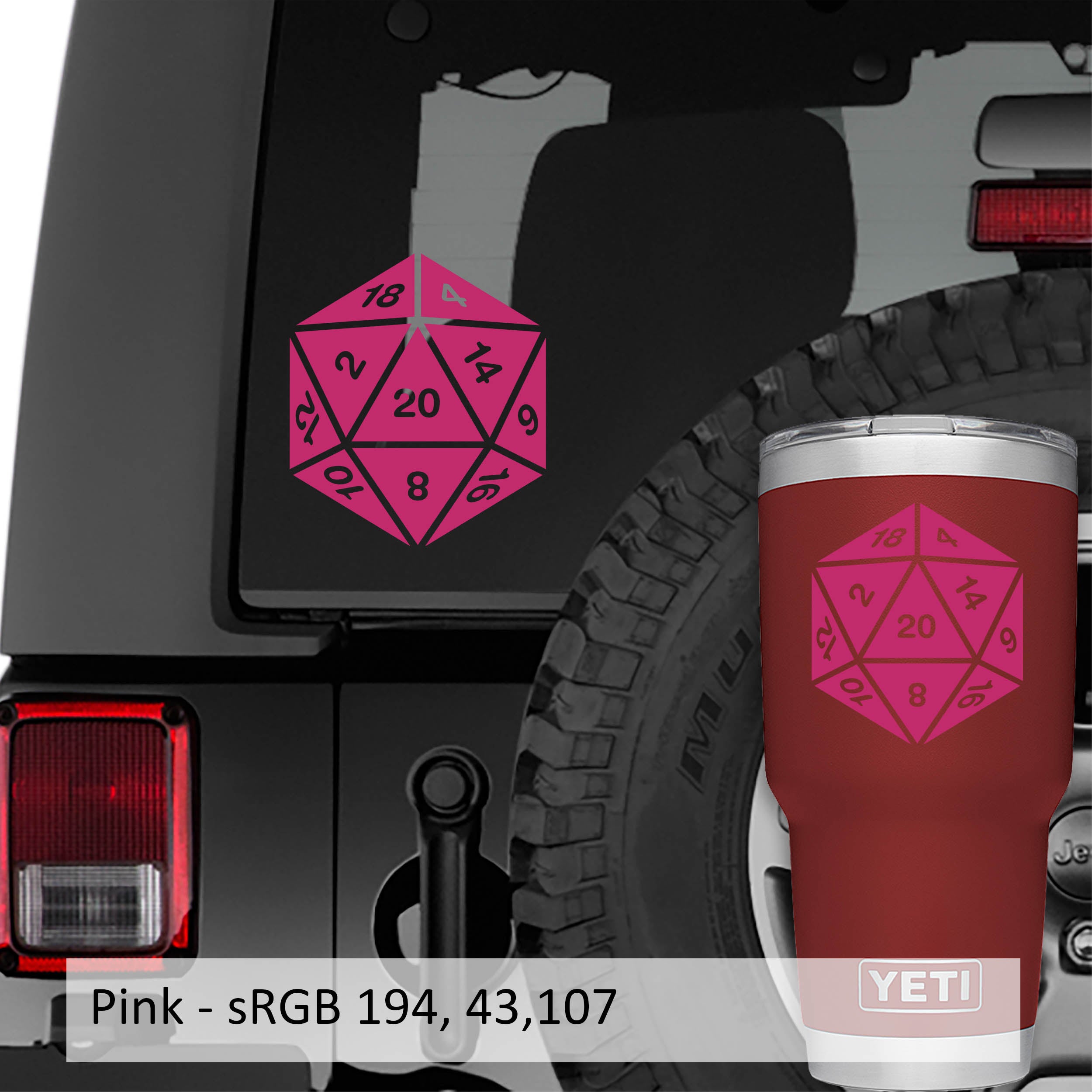  D20 Roll Playing Dice Vinyl Decal Sticker