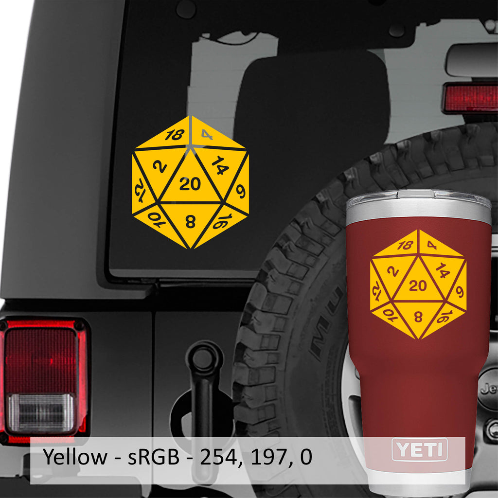  D20 Roll Playing Dice Vinyl Decal Sticker