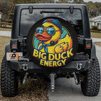 Big Duck Energy Rubber Duck design printed spare tire cover with optional backup camera hole by Graffix