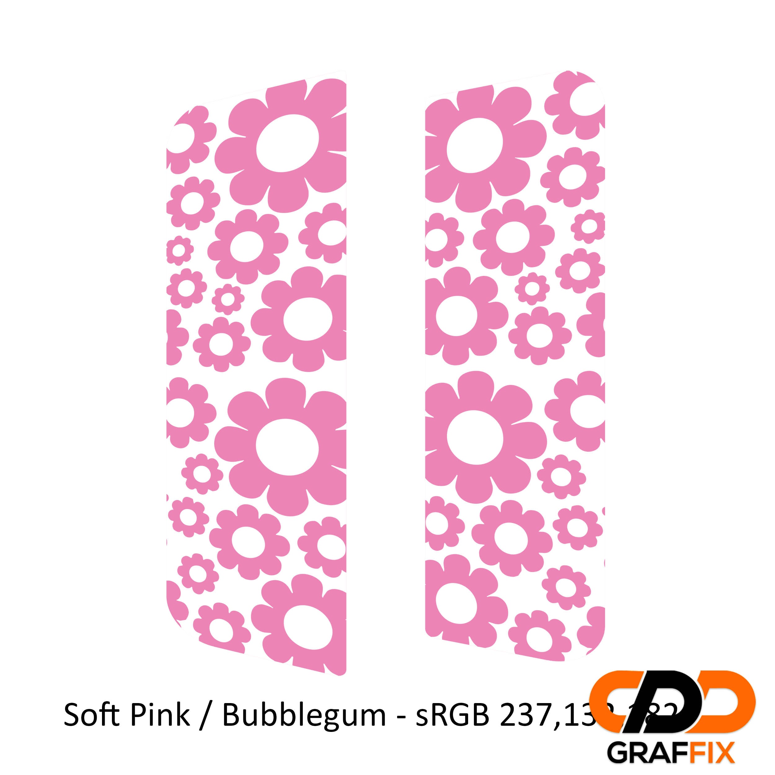 Baby blue daisy pattern side window decal set on Jeep Wrangler JKU 4-door 2007-2018 side glass