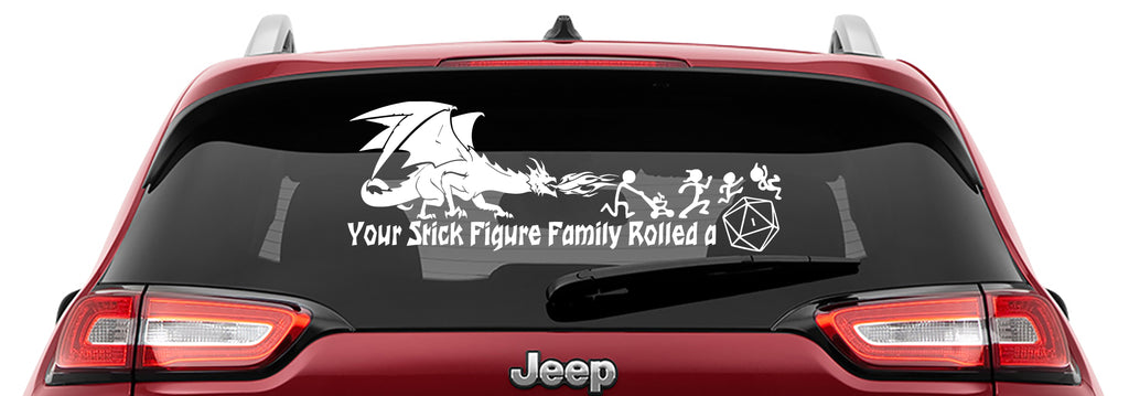 Dungeons & Dragons Inspired Your Stick Figure Family Rolled a 1 v2 Vinyl Decal