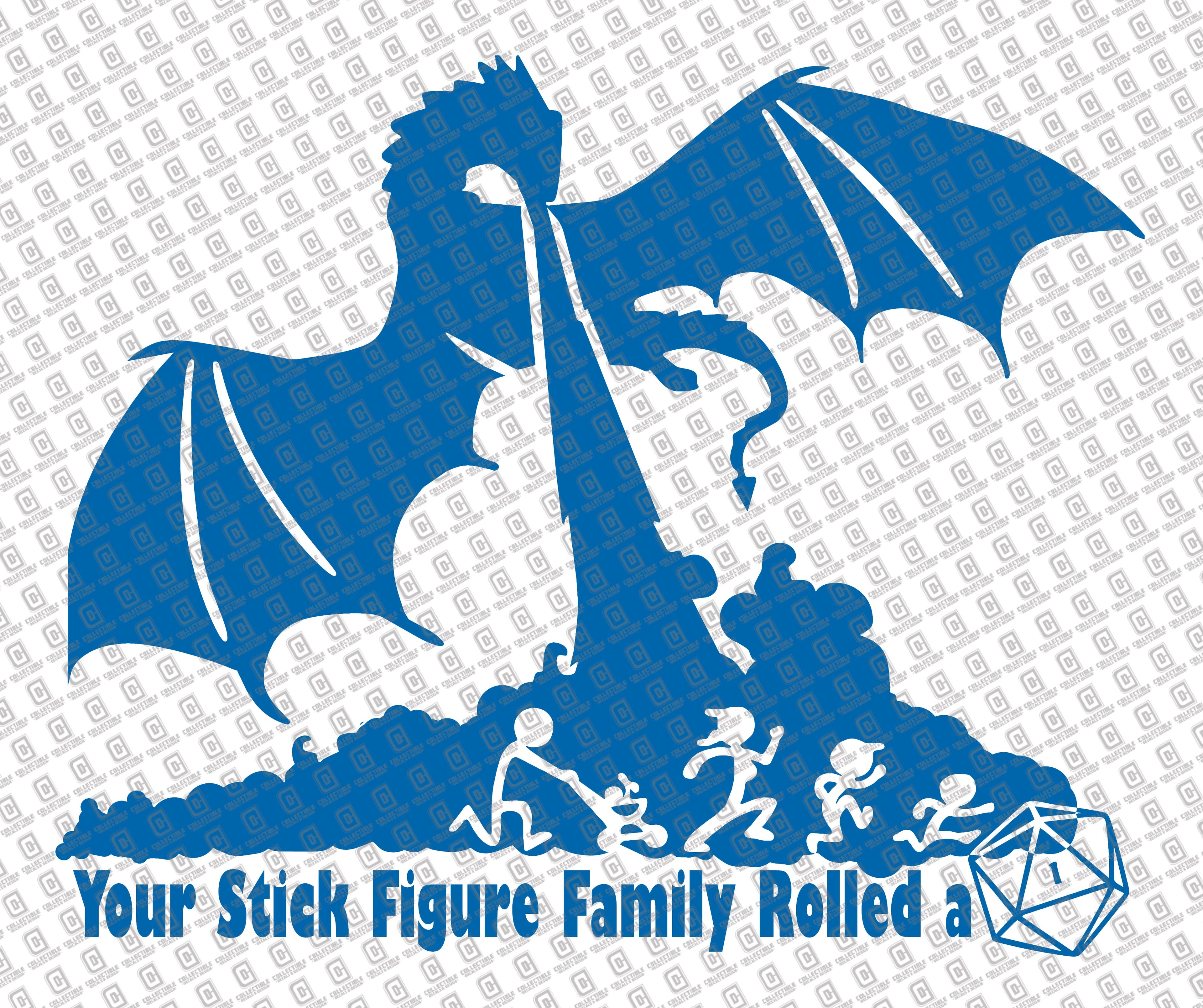 Dungeons & Dragons Inspired Your Stick Figure Family Rolled a 1 Vinyl Decal