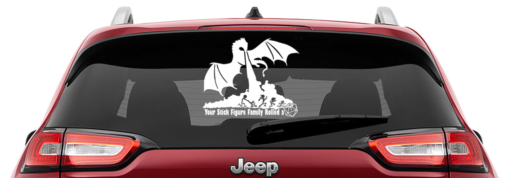 Dungeons & Dragons Inspired Your Stick Figure Family Rolled a 1 Vinyl Decal