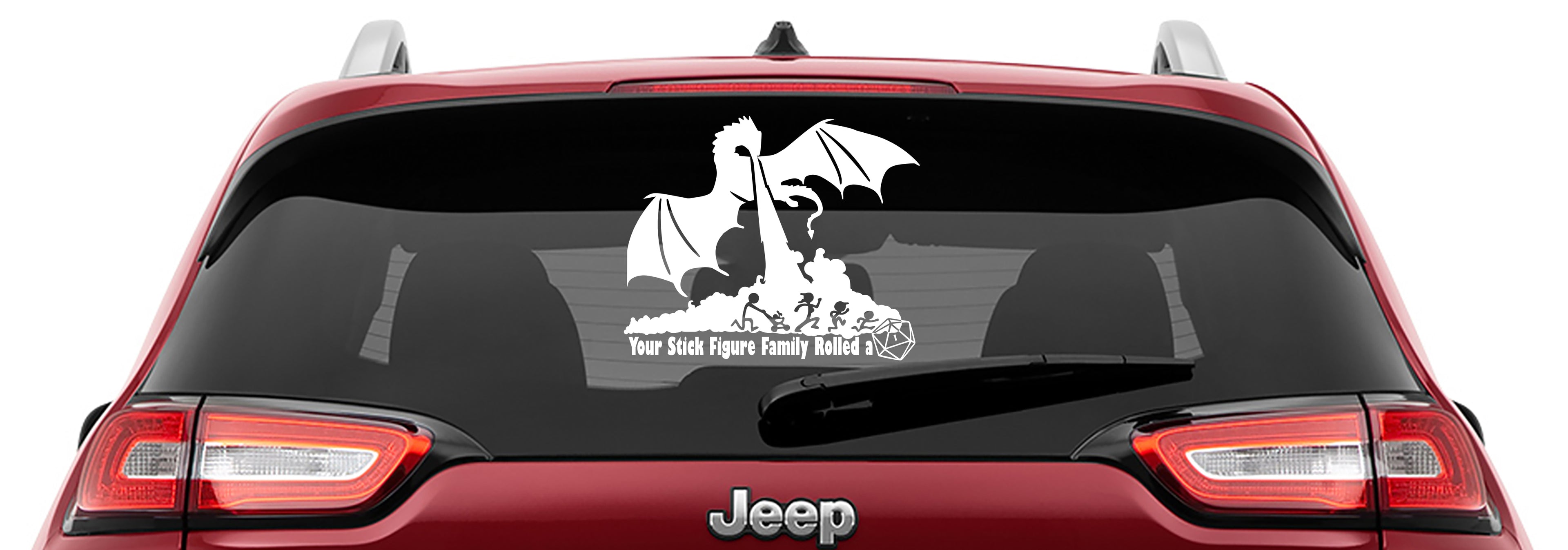 Dungeons & Dragons Inspired Your Stick Figure Family Rolled a 1 Vinyl Decal