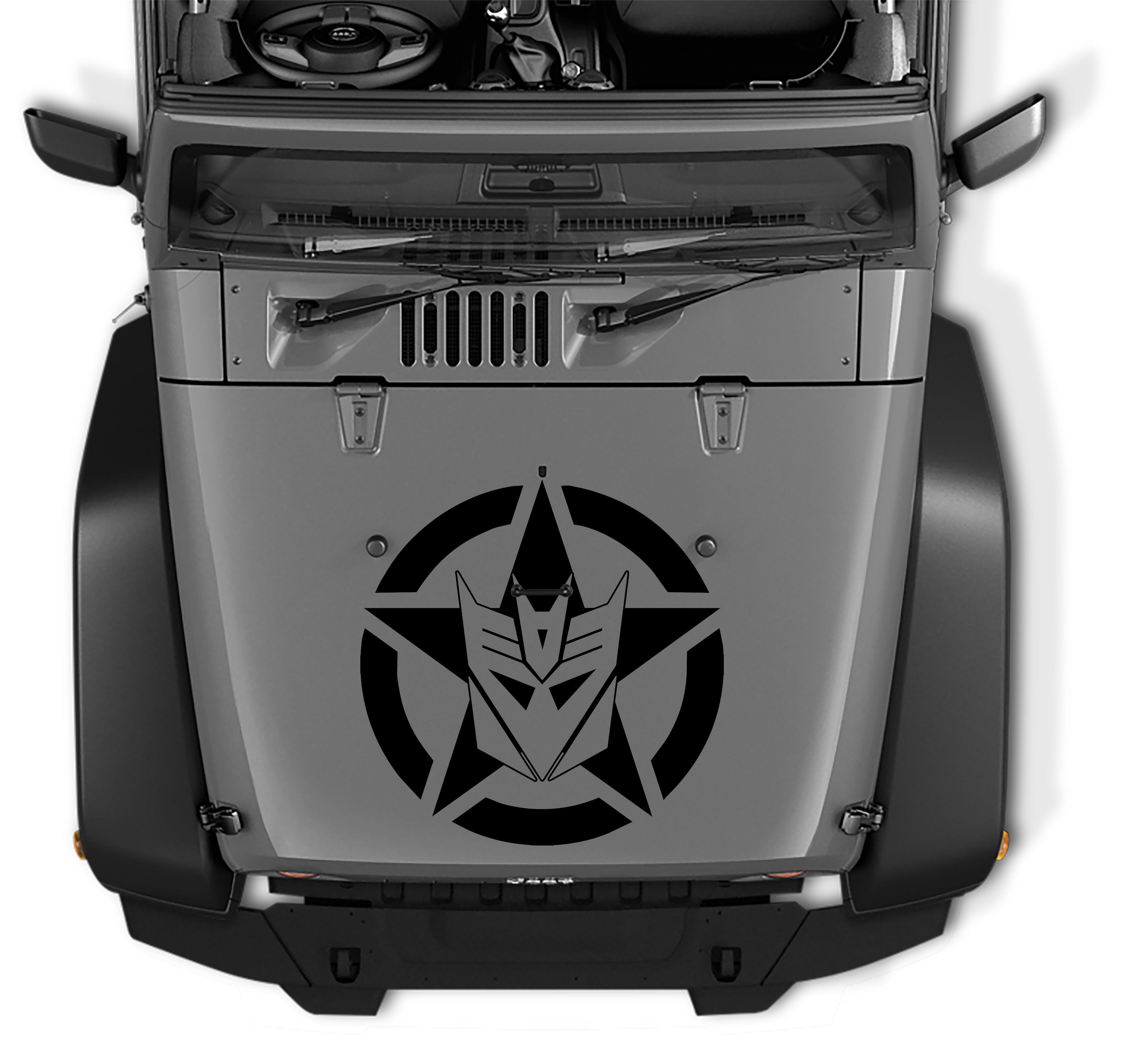 Jeep Wrangler Decepticon Oscar Mike Military Star Vinyl Decal