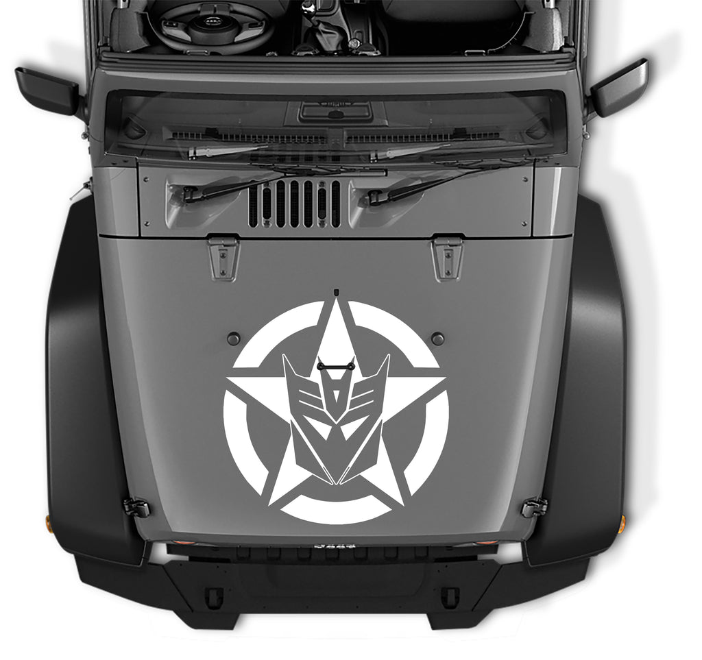 Jeep Wrangler Decepticon Oscar Mike Military Star Vinyl Decal