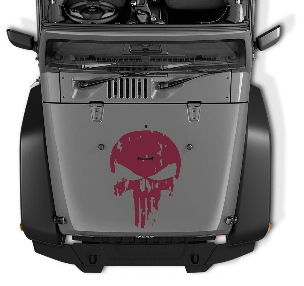 Distressed Punisher Skull Vinyl Blackout Decal
