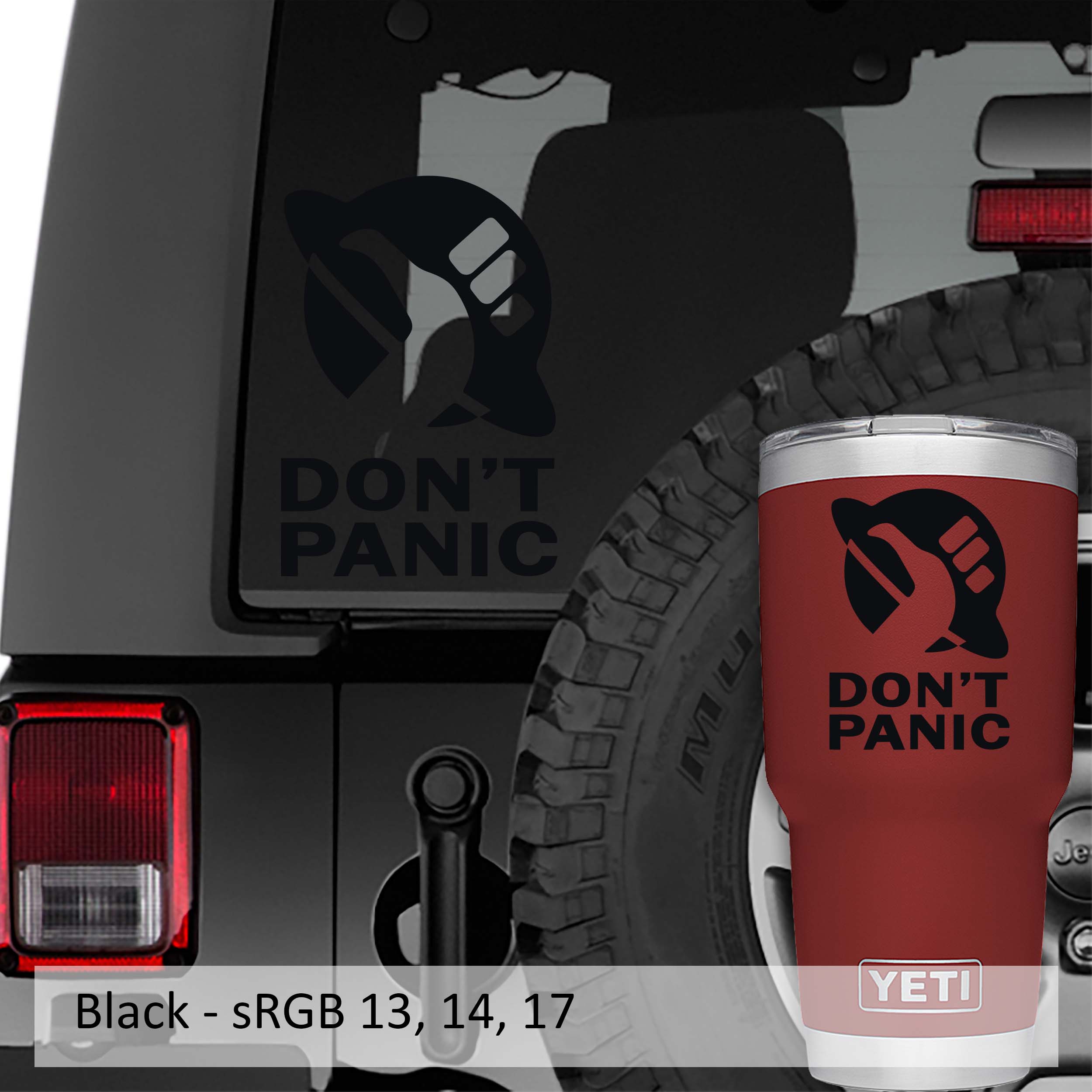 Hitchhiker Guide To Galaxy Don't Panic Hitchhike Vinyl Decal