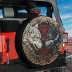 Skoll and Hati Viking wolves spare tire cover lifestyle shot on SUV