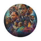Black History leaders tribute spare tire cover featuring civil rights icons and portraits