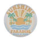 Sunshine Paradise design printed spare tire cover with optional backup camera hole by Graffix