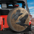 Hugin & Munin Norse Raven design printed spare tire cover with optional backup camera hole by Graffix