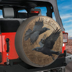 Hugin & Munin Norse Raven design printed spare tire cover with optional backup camera hole by Graffix
