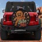 Christmas Bite Me Angry Gingerbread Man Spare Tire Cover