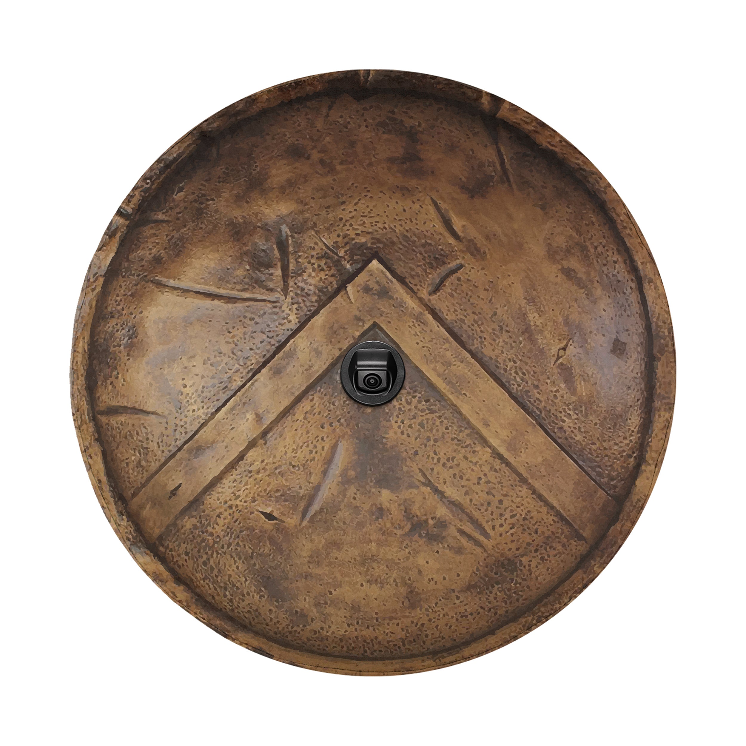 Spartan 300 Shield design printed spare tire cover with optional backup camera hole by Graffix