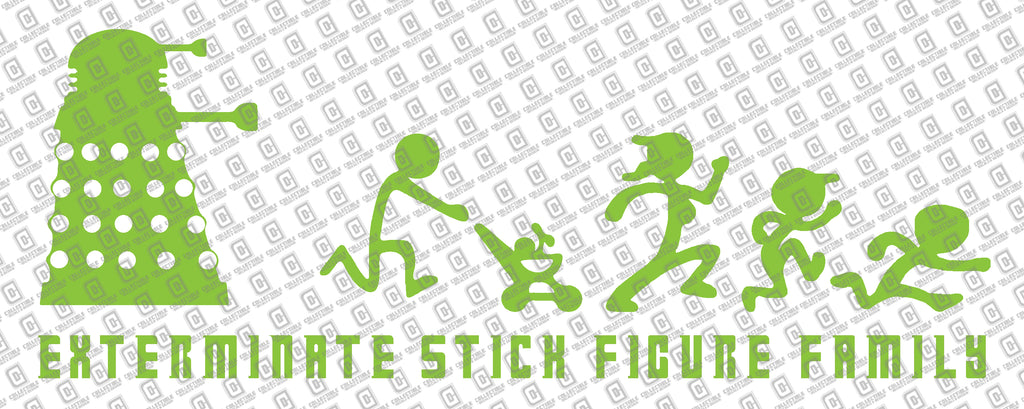 Dalek Will Exterminate Your Stick Figure Family Vinyl Decal