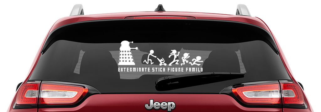 Dalek Will Exterminate Your Stick Figure Family Vinyl Decal