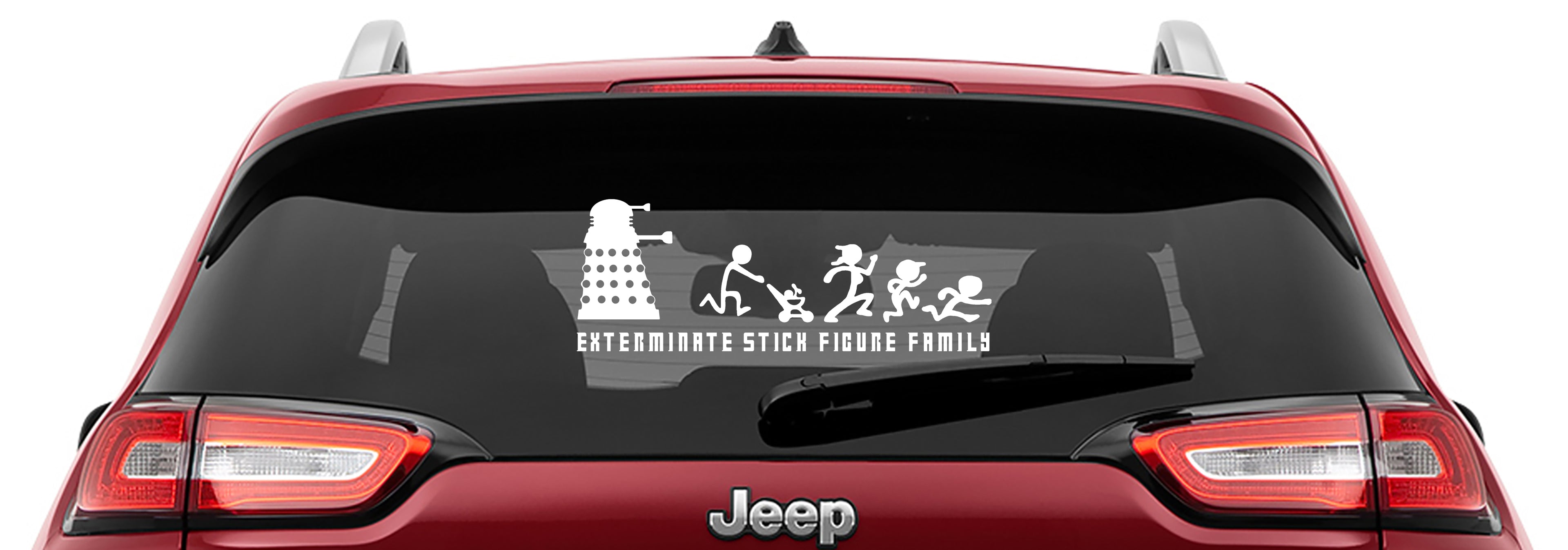Dalek Will Exterminate Your Stick Figure Family Vinyl Decal
