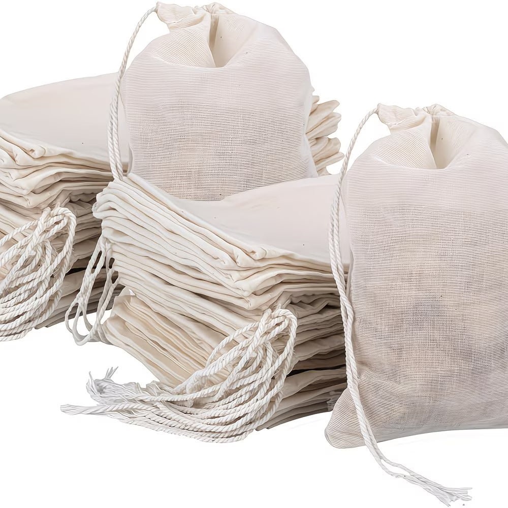 Muslin Cotton Drawstring Bags – 4 x 6 in