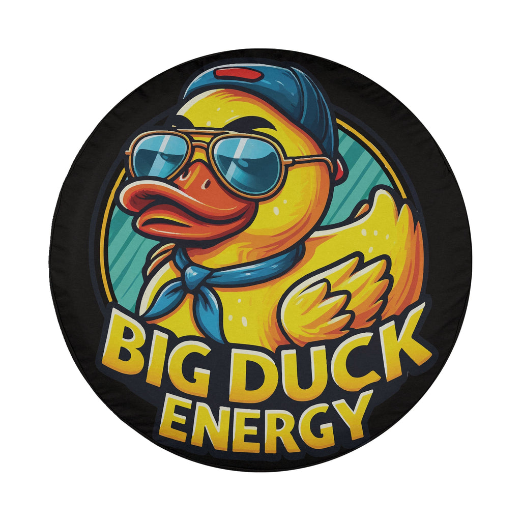 Big Duck Energy Rubber Duck design printed spare tire cover with optional backup camera hole by Graffix