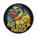 Big Duck Energy Rubber Duck design printed spare tire cover with optional backup camera hole by Graffix