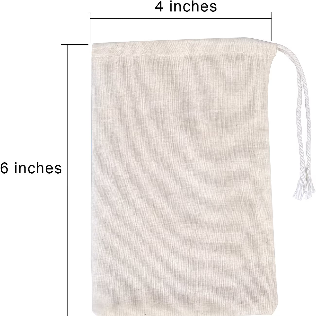 Muslin Cotton Drawstring Bags – 4 x 6 in