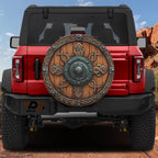 Viking Celtic shield spare tire cover alternate angle showing full graphic