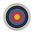 Stitched edge and drawstring closeup of Archery Target spare tire cover fabric construction
