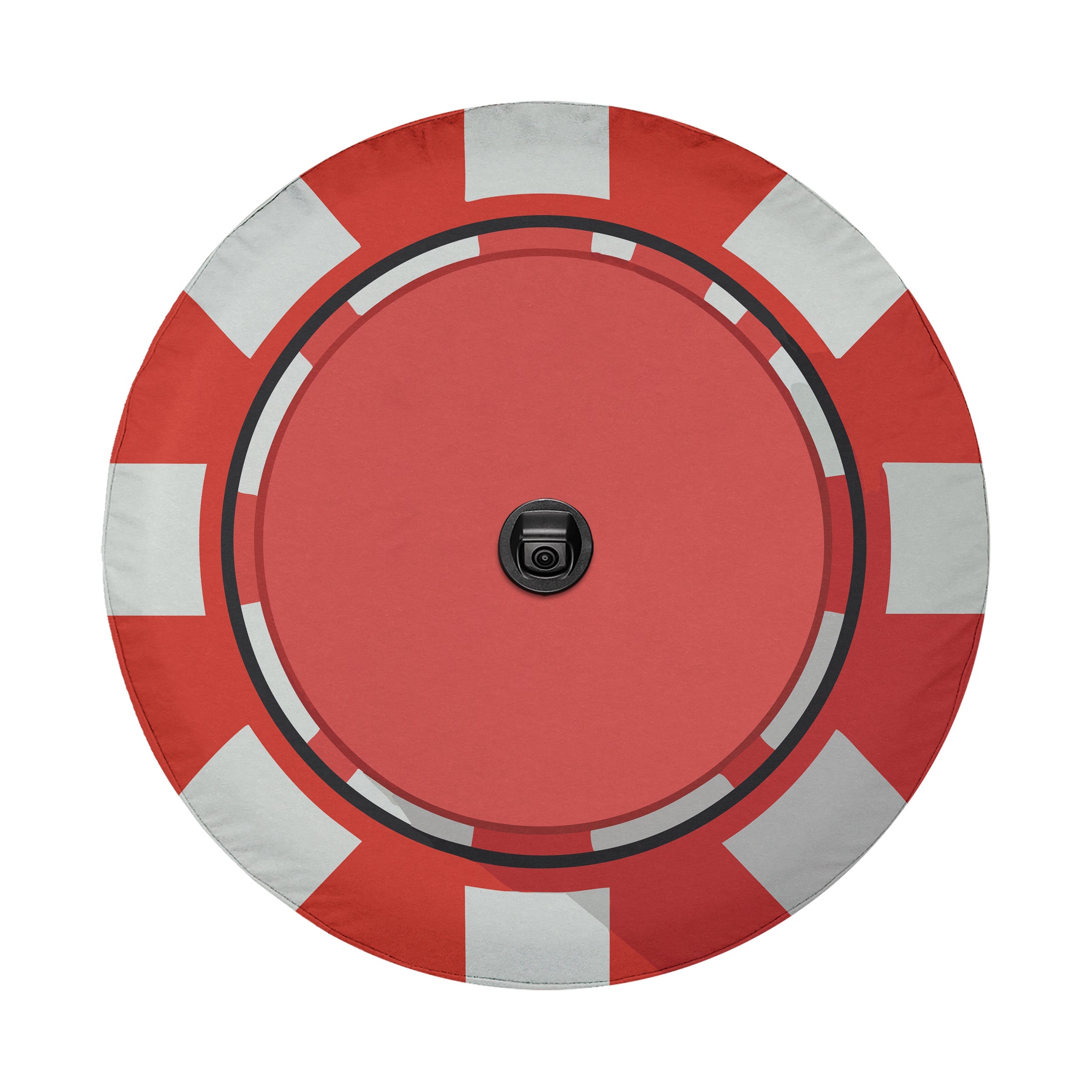 Poker chip stack spare tire cover alternate angle showing full graphic print