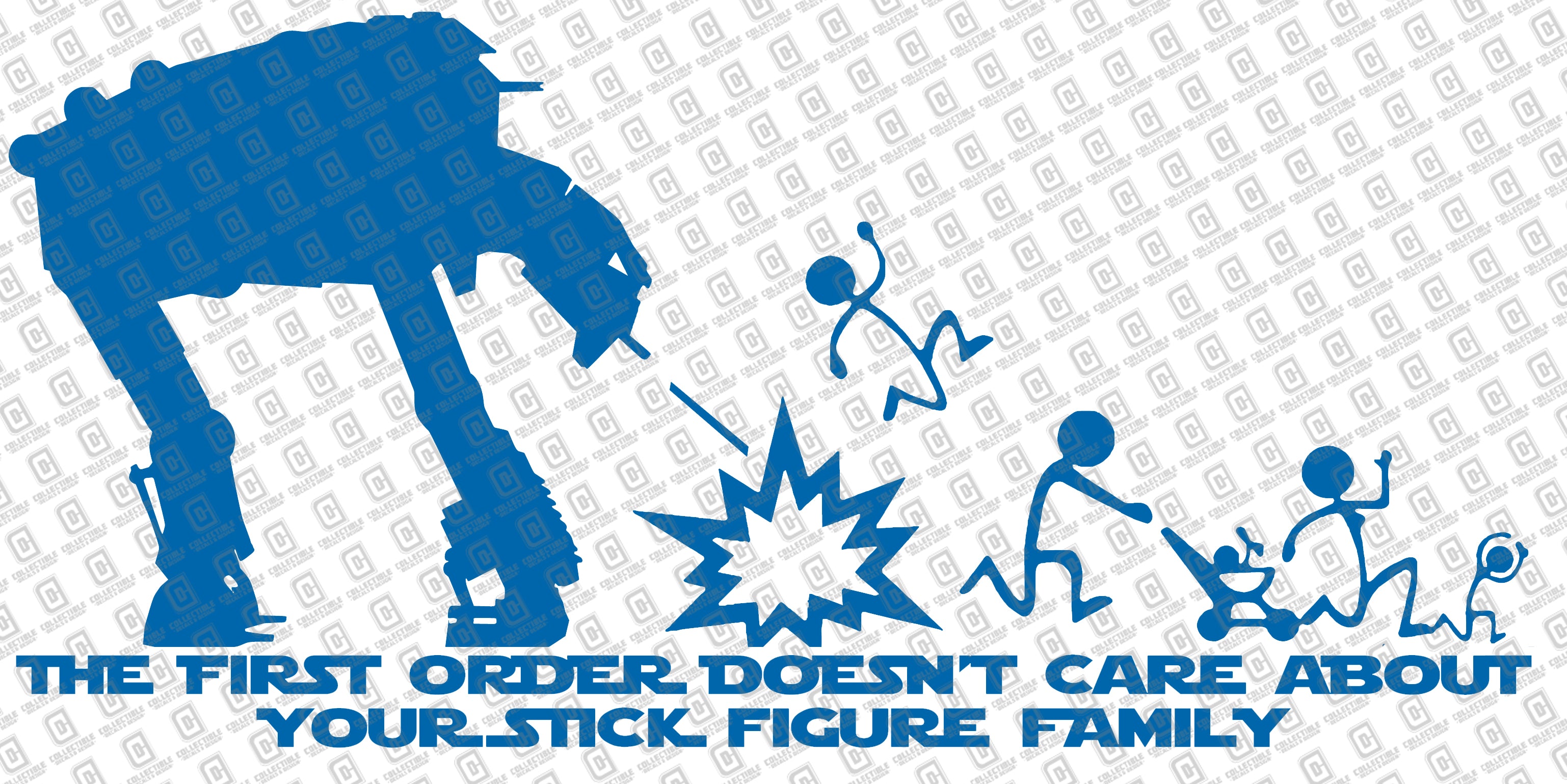 AT-M6 The First Order Doesn't Care Your Stick Figure Family Vinyl Decal
