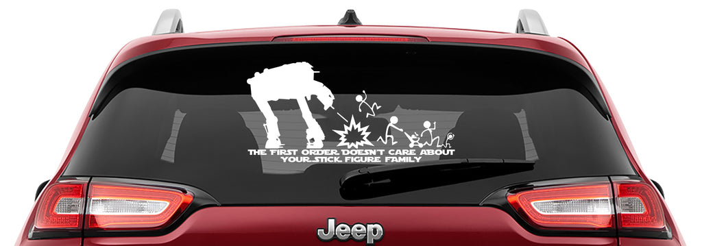 AT-M6 The First Order Doesn't Care Your Stick Figure Family Vinyl Decal