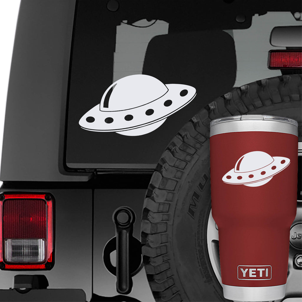 Flying Saucer Spaceship UFO Vinyl Decal