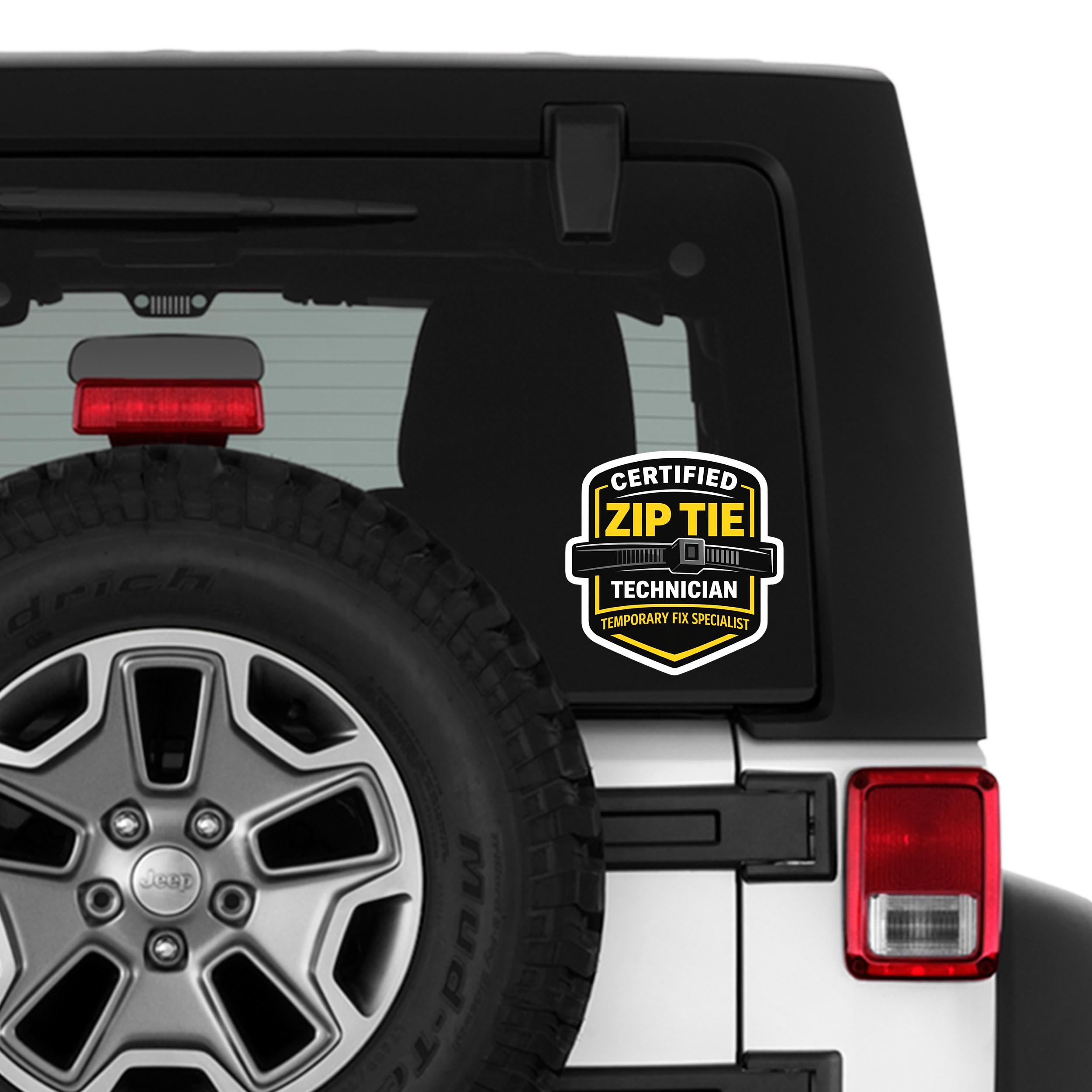 Certified Zip Tie Technician Vinyl Sticker