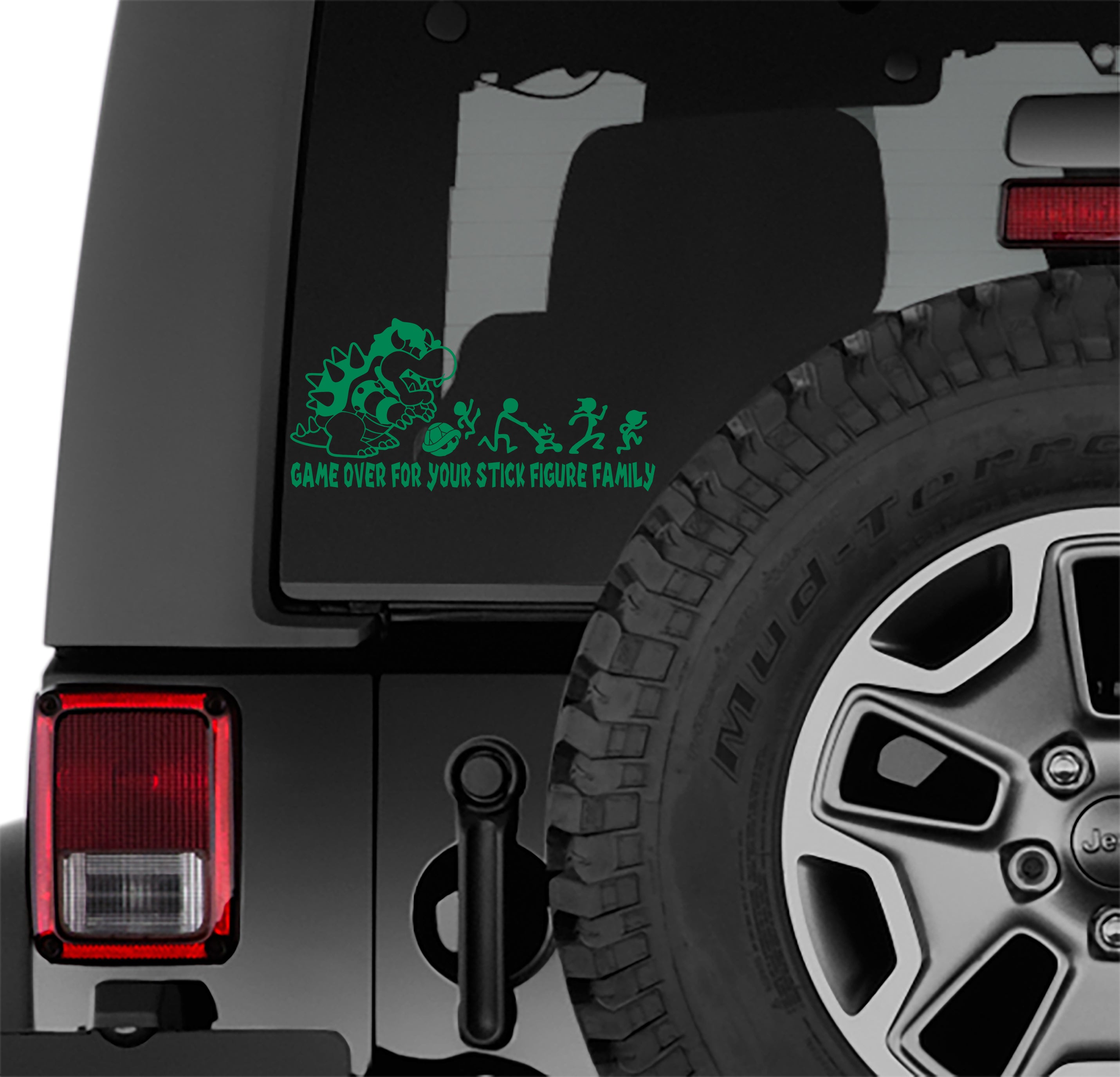 Mario Bros Inspired Game Over For Your Stick Figure Family Vinyl Decal