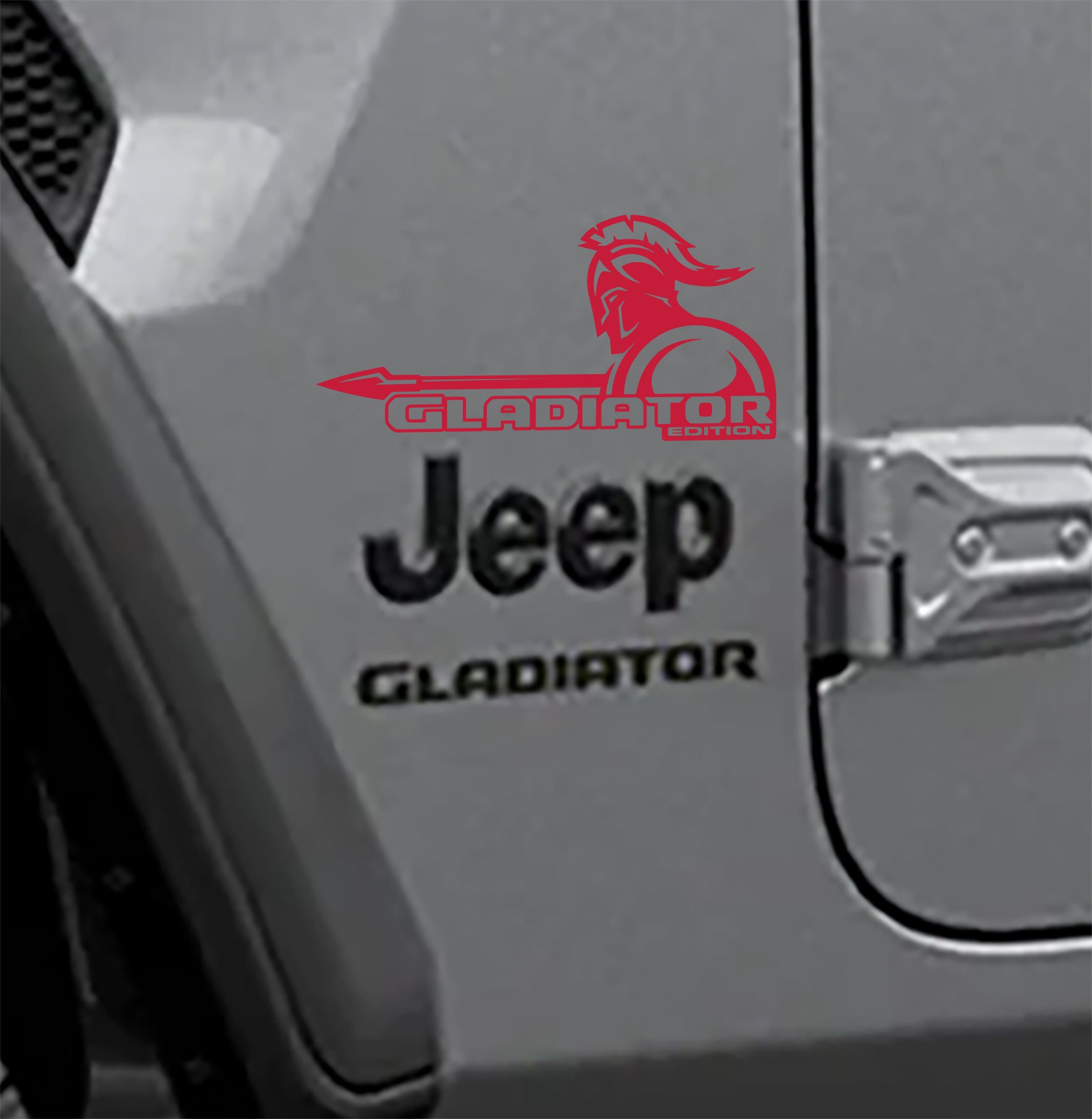 Red Spartan warrior Gladiator Edition fender vinyl decal pair for Jeep Gladiator JT trucks
