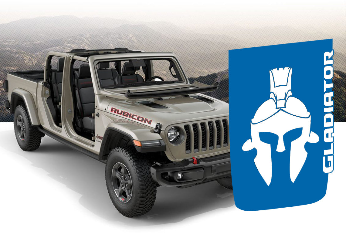 Hood Decal for Jeep JL/JT Rubicon Style Hood - Gladiator Helmet Blackout Hood Decal