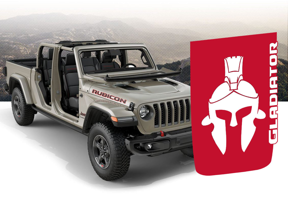 Hood Decal for Jeep JL/JT Rubicon Style Hood - Gladiator Helmet Blackout Hood Decal