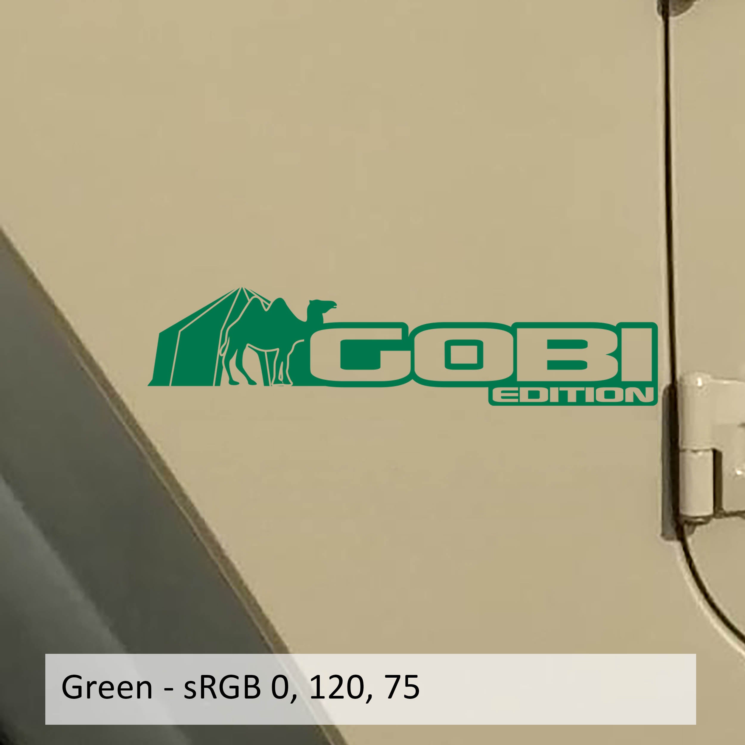 Gobi Edition Wrangler JL Gladiator JT fender decal x2 pair pictured in forest green vinyl finish