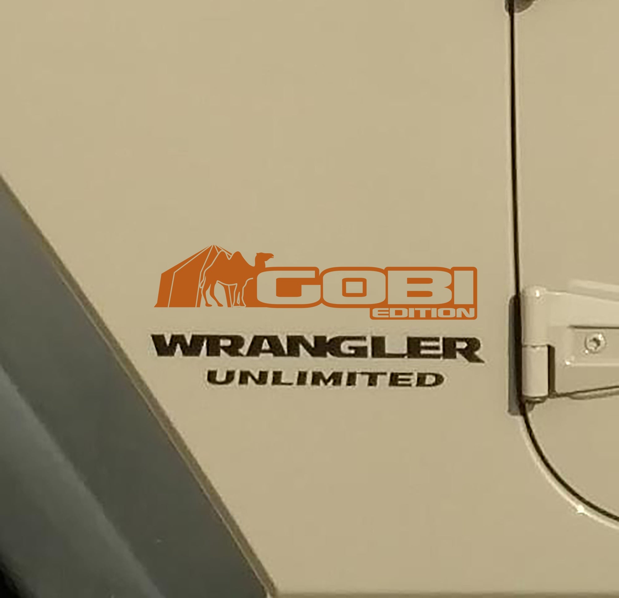 Gobi Edition Wrangler JL Gladiator JT fender decal x2 pair pictured in nut brown vinyl finish