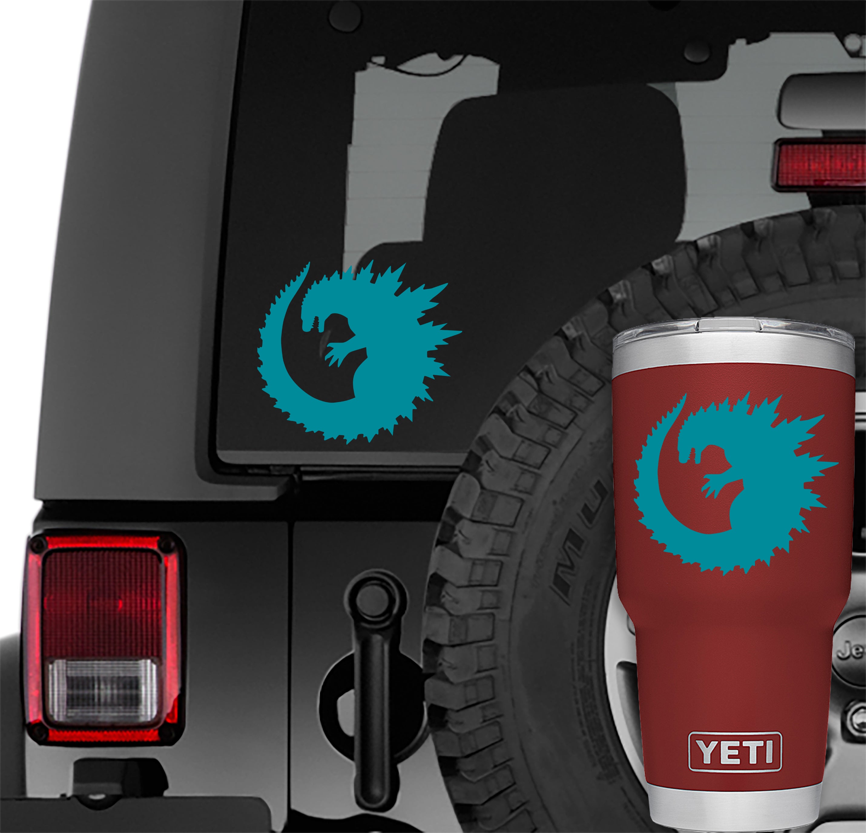  Round Godzilla Vinyl Decal