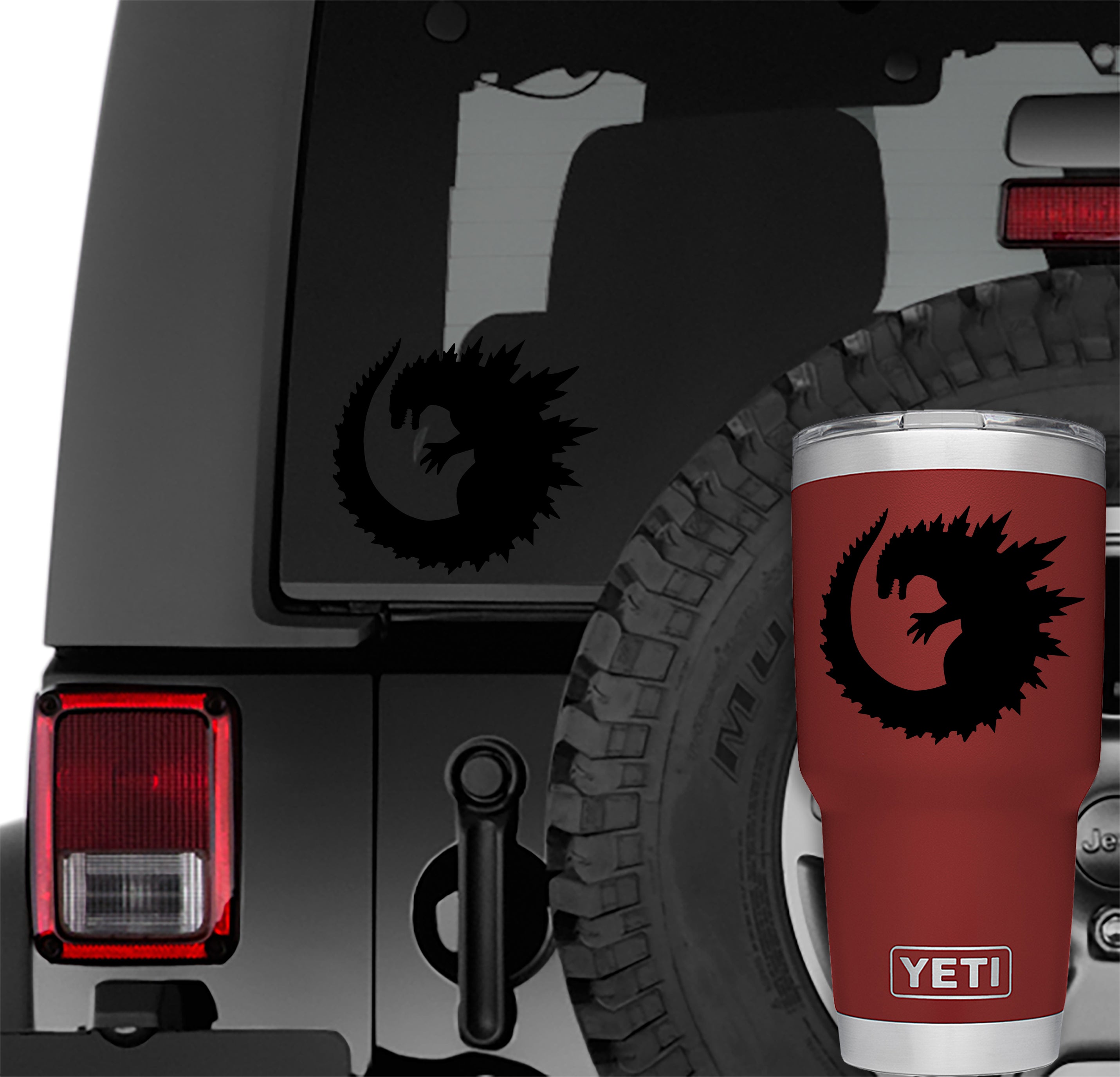  Round Godzilla Vinyl Decal