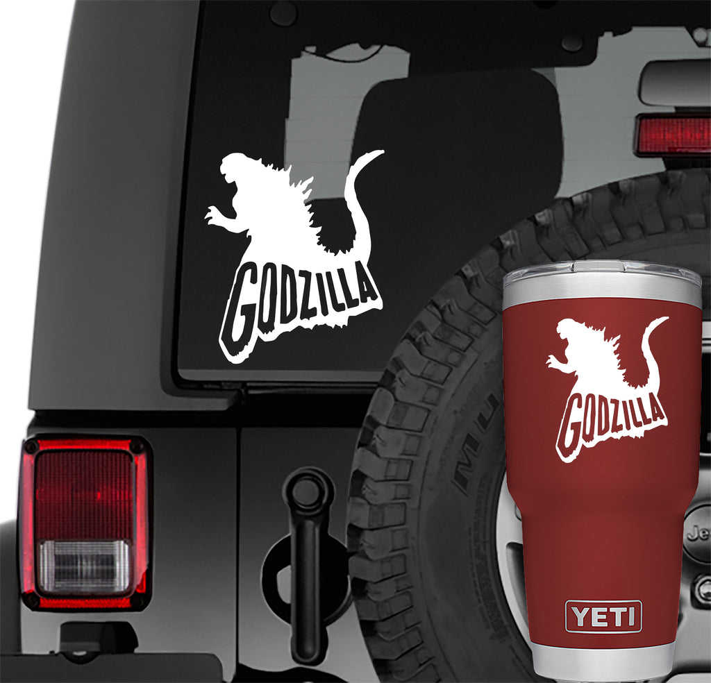 Godzilla With Name Vinyl Decal 
