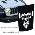 Black Gorilla Monkey Face Power-Dome blackout hood decal for Jeep Wrangler JL Gladiator JT