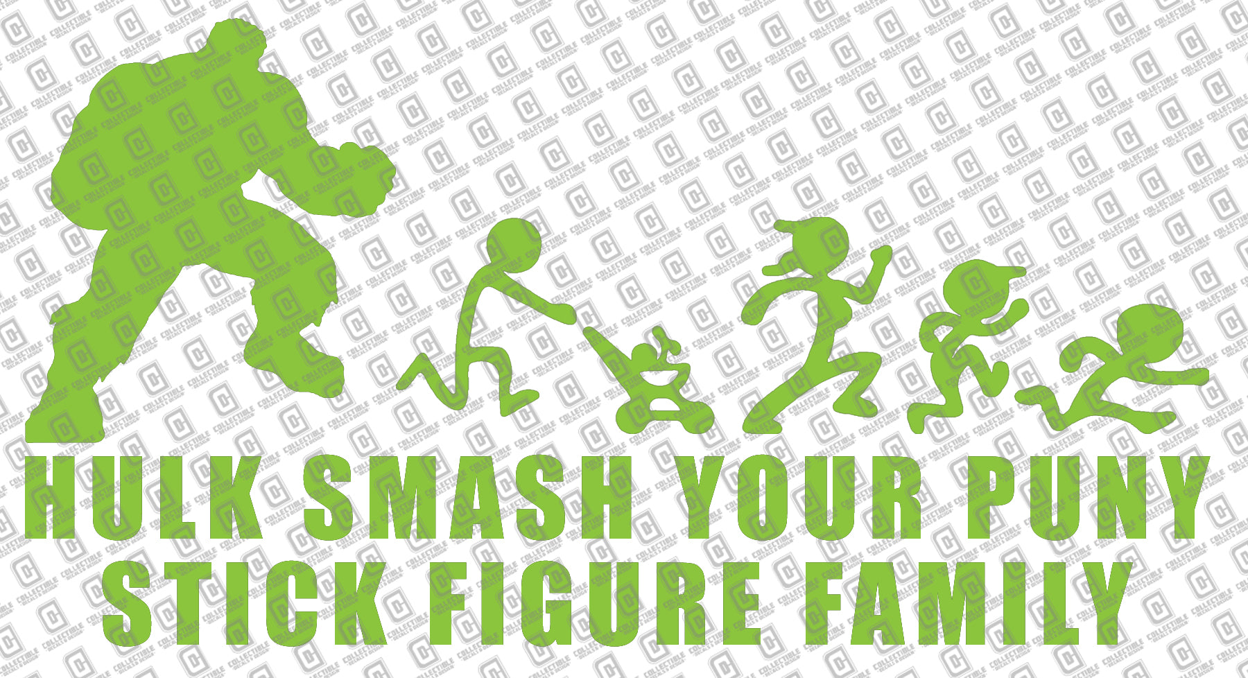 Hulk Smash Your Puny Stick Figure Family Vinyl Decal