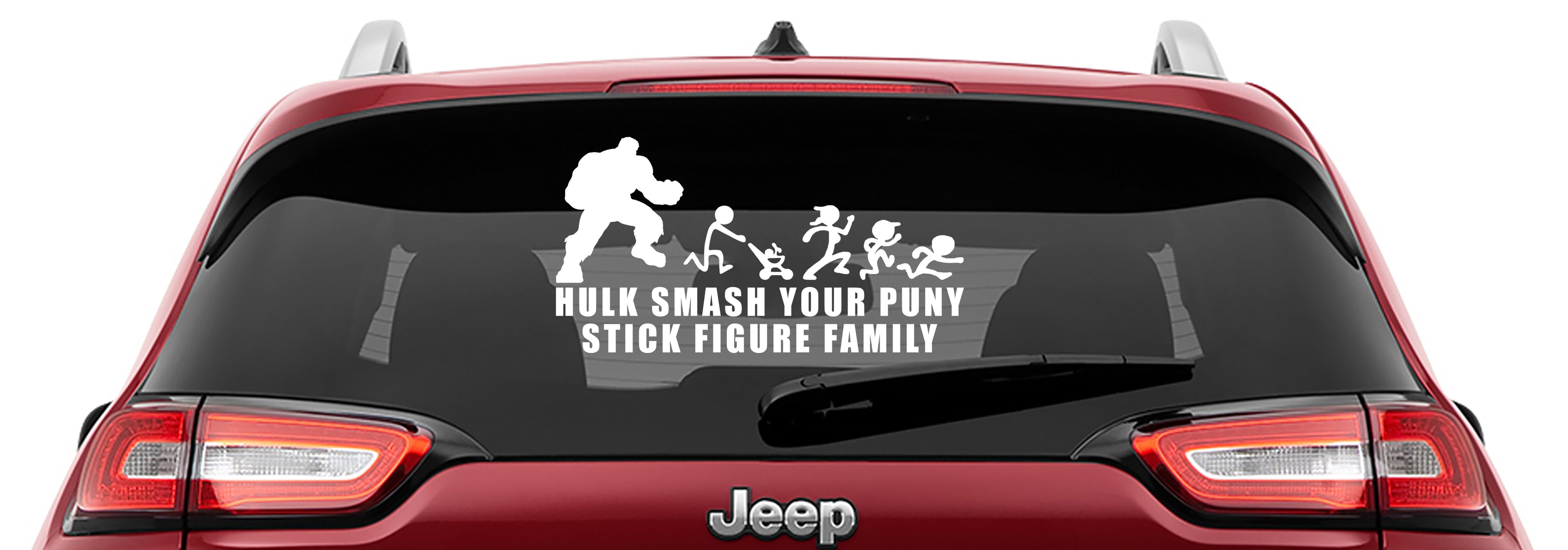 Hulk Smash Your Puny Stick Figure Family Vinyl Decal